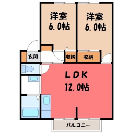 宝積寺駅 バス10分  西原下車：停歩15分 1階の物件間取画像